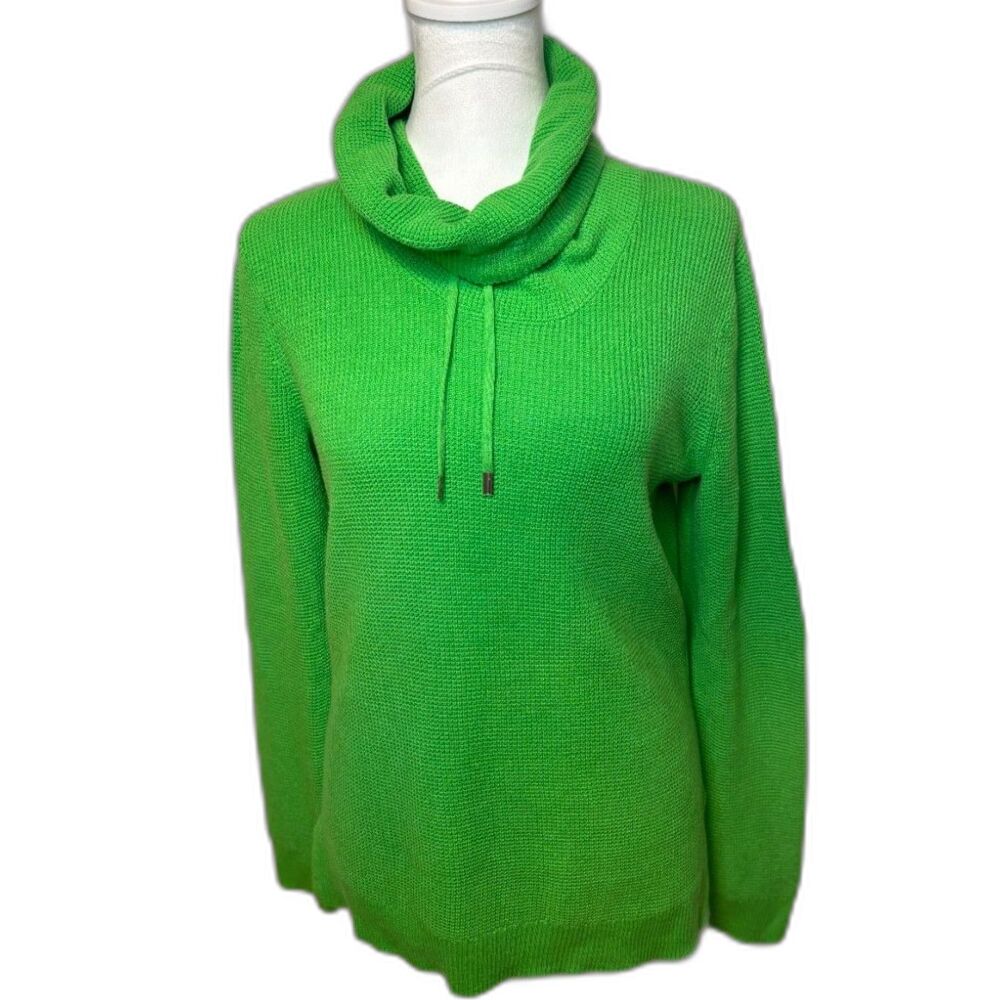Lauren Ralph Lauren Green Ribbed Turtleneck Sweater Women's Casual